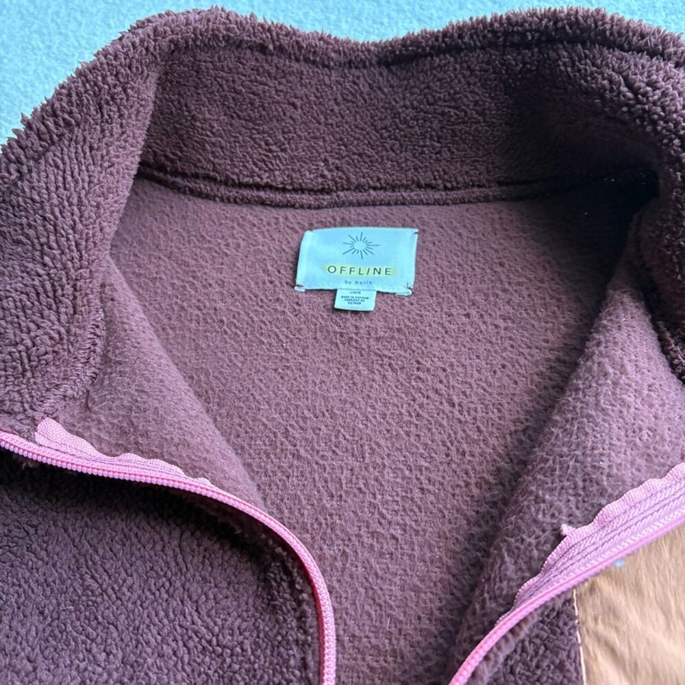 Aerie Brown and Tan Teddy Jacket with Cozy Fleece - Picture 9 of 10